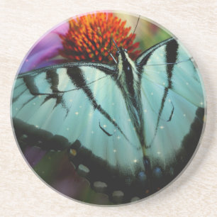 Beautiful Turquoise Swallowtail Butterfly Coaster