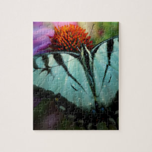Beautiful Turquoise Swallowtail Butterfly Jigsaw Puzzle