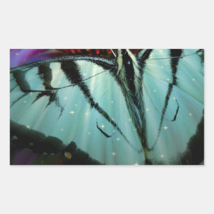 Beautiful Turquoise Swallowtail Butterfly Rectangular Sticker