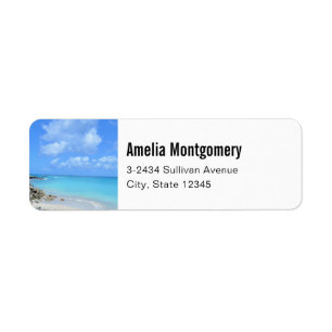 Beautiful Turquoise Tropical Beach - Address Return Address Label