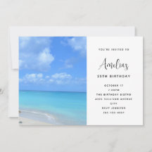 Beautiful Turquoise Tropical Beach Birthday