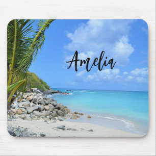 Beautiful Turquoise Tropical Beach Mouse Pad