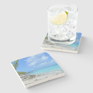 Beautiful Turquoise Tropical Beach Stone Coaster