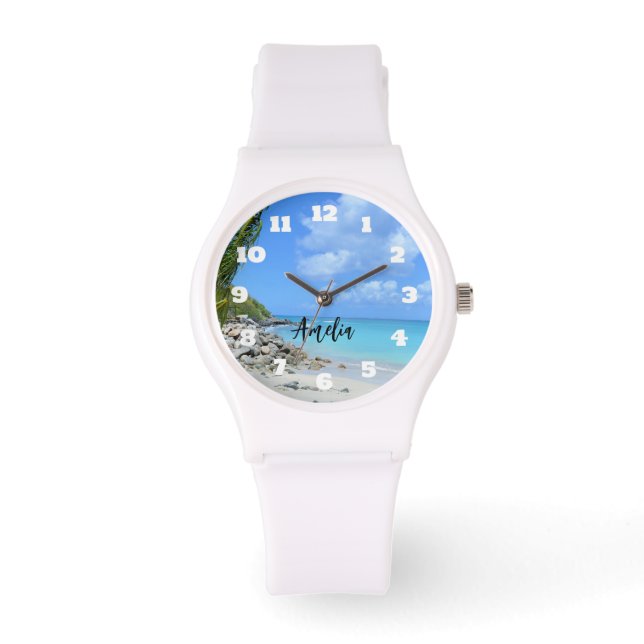 Beautiful Turquoise Tropical Beach Watch (Front)