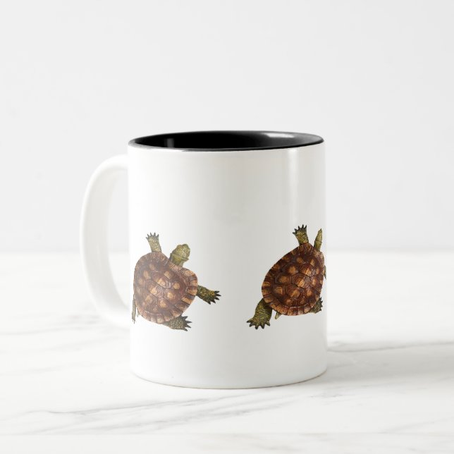 beautiful turtle Two-Tone coffee mug (Front Left)