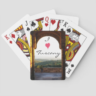 Beautiful Tuscan Landscape through a Stone Arch Playing Cards
