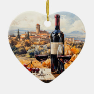 Beautiful Tuscan Painting Landscape Art  Ceramic Ornament