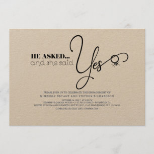 Beautiful Typography Cute Modern Engagement Party Invitation