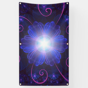 Beautiful Ultra Violet Fractal Nightshade Flower Banner