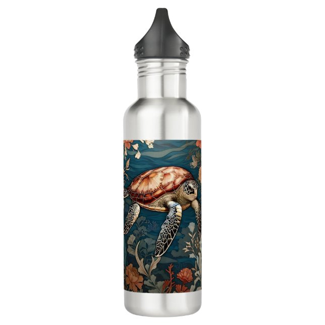 Beautiful Underwater Sea Turtle 710 Ml Water Bottle (Left)
