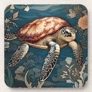 Beautiful Underwater Sea Turtle   Coaster