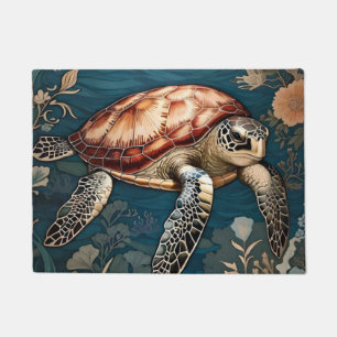 Beautiful Underwater Sea Turtle   Doormat
