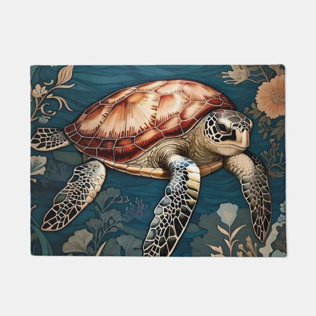 Beautiful Underwater Sea Turtle   Doormat (Front)