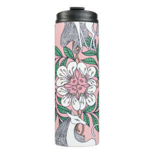 Beautiful unicorn and circular floral ornament sea thermal tumbler