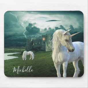 Beautiful Unicorn Castle Fantasy Personalized Mouse Pad