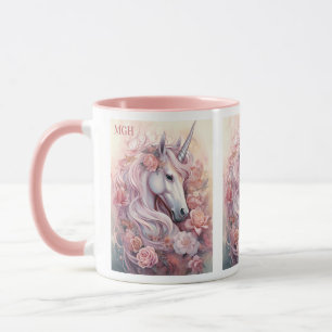 Beautiful Unicorn Custom Monogram Mug
