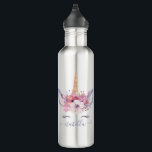 Beautiful unicorn face floral watercolor design 710 ml water bottle<br><div class="desc">Beautiful fun colourful Unicorn face watercolor floral design. The perfect gift for the girl in your life with this beautiful watercolor unicorn illustration and space to personalise. Part of a collection.</div>