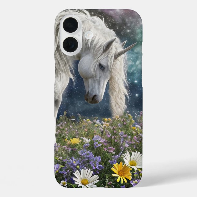 Beautiful Unicorn in Wildflowers Fantasy Phone Case-Mate iPhone Case (Back)