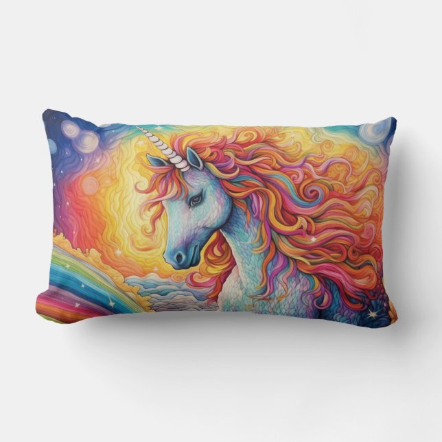 Beautiful Unicorn Lumbar Cushion (Front)