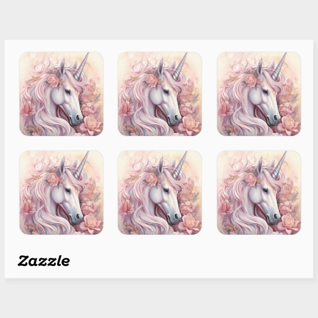 Beautiful Unicorn Square Sticker (Sheet)