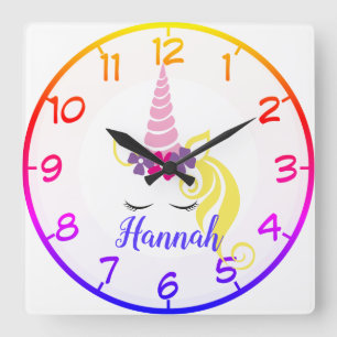 Beautiful Unicorn Square Wall Clock