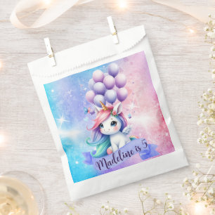 Beautiful Unicorn with Balloons Paper Favour Bags