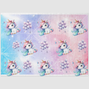 Beautiful Unicorn with Balloons Tissue Paper