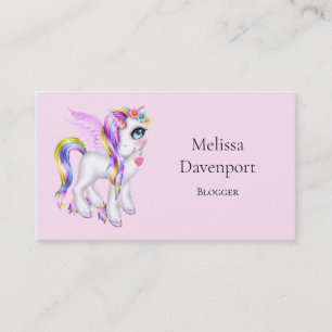 Beautiful Unicorn with Rainbow Mane Business Card