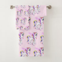 Beautiful Unicorn with Rainbow Mane Pattern