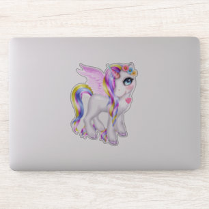 Beautiful Unicorn with Rainbow Mane & Tail
