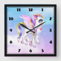 Beautiful Unicorn with Rainbow Mane & Tail