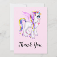 Beautiful Unicorn with Rainbow Mane Thank You