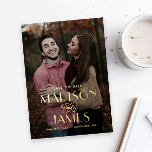 Beautiful Union FOIL Wedding Save The Date Card