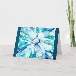 Beautiful, unique blue and green floral card. card