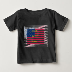 Beautiful USA Flag Home Sweet Home Baby T-Shirt
