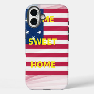 Beautiful USA Flag Home Sweet Home iPhone 16 Plus Case