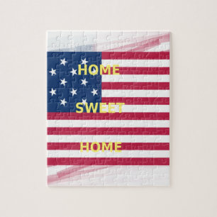 Beautiful USA Flag Home Sweet Home Jigsaw Puzzle