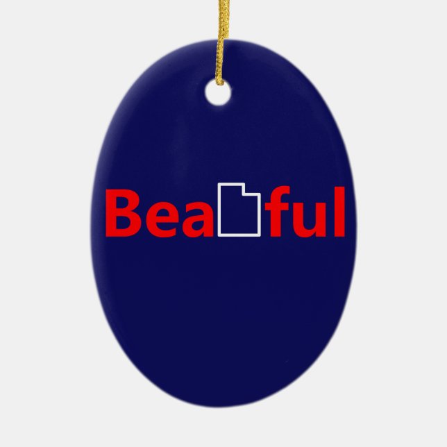 Beautiful Utah Ceramic Ornament (Front)