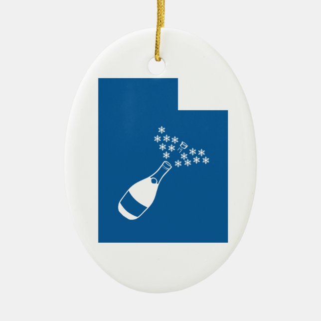 Beautiful Utah Ceramic Tree Decoration (Front)