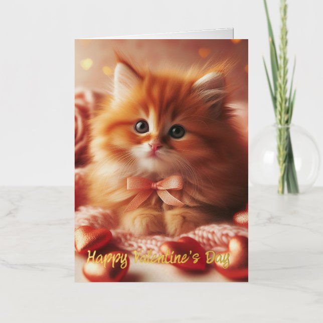 Beautiful Valentine Kitten Postcard (Front)