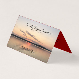 Beautiful Valentine's Card sunset over lake design
