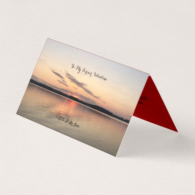 Beautiful Valentine's Card sunset over lake design (Front)