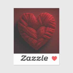 Beautiful Valentines Day Heart Made Of red Yarn