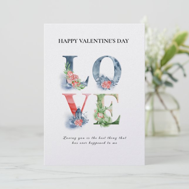 Beautiful Valentine's Day Love Letter Card (Standing Front)