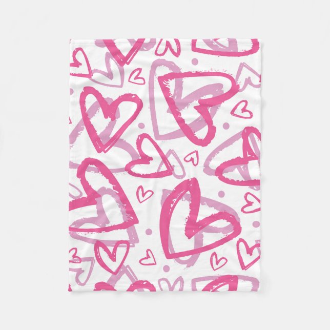 Beautiful Valentine's Heart Design  Fleece Blanket (Front)