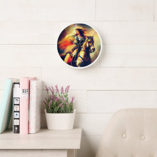 Beautiful Valkyrie on Horseback Clock