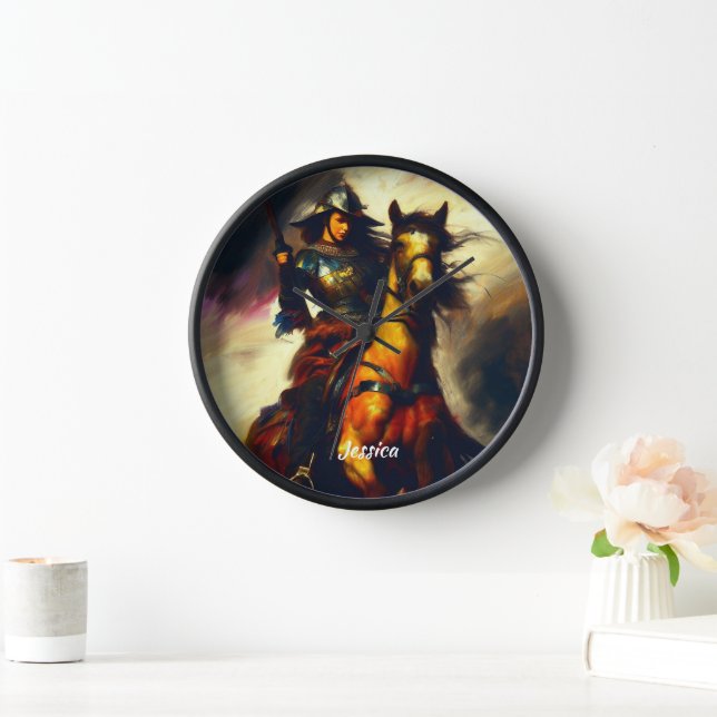 Beautiful Valkyrie on Horseback Clock (Home)