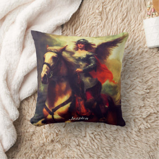 Beautiful Valkyrie on Horseback Cushion