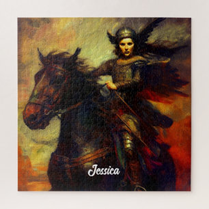 Beautiful Valkyrie on Horseback Jigsaw Puzzle