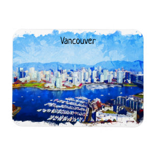 Beautiful Vancouver Canada City View Magnet